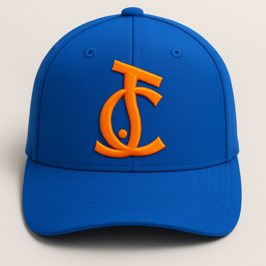 🔷 Royal Blue JC Snapback – Orange Logo Edition