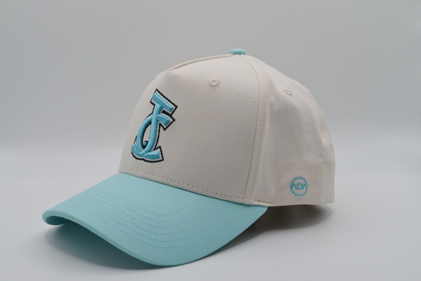 Aaron David Cream & Sky Blue Snapback