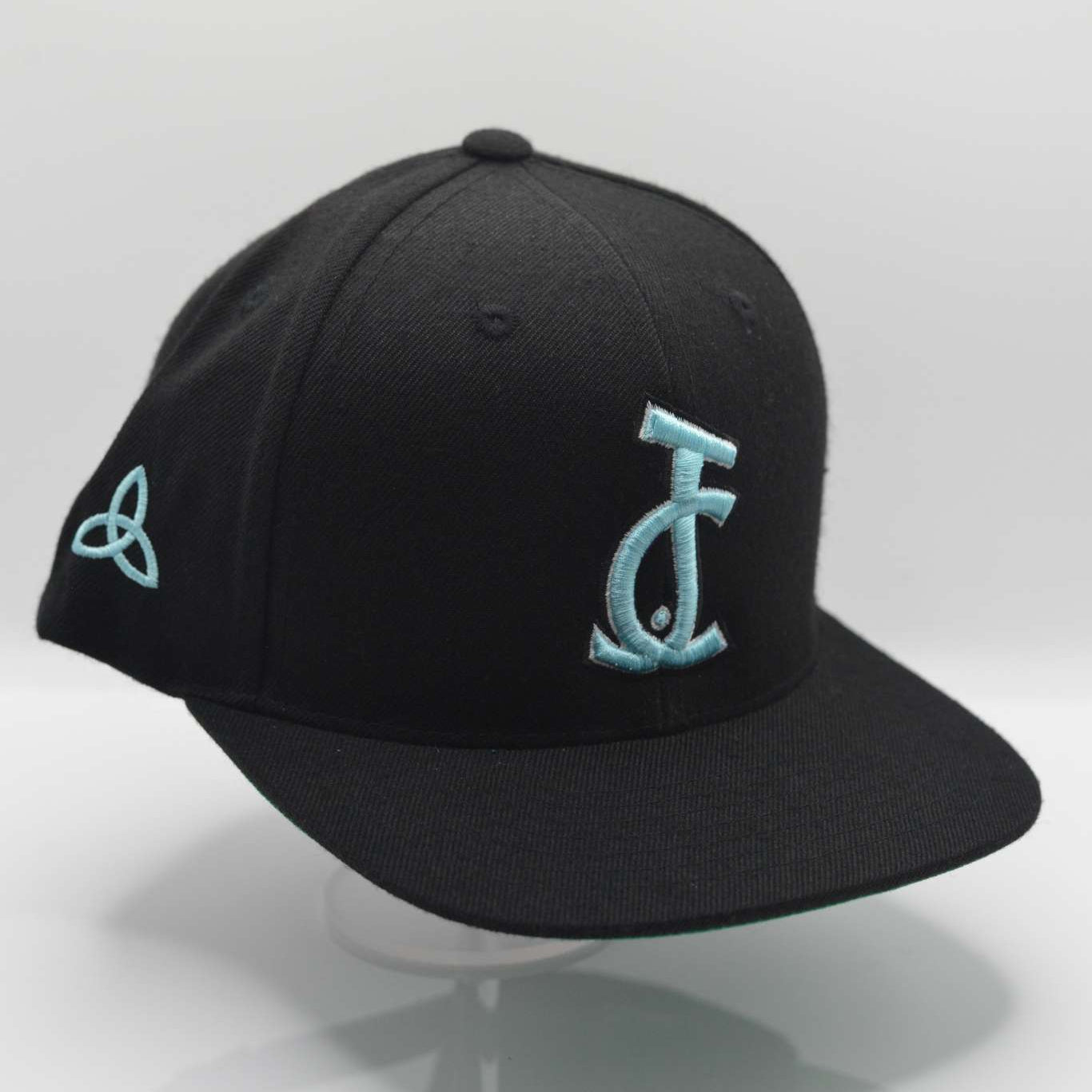 JC Signature Snapback – Black & Baby Blue Trinity Edition