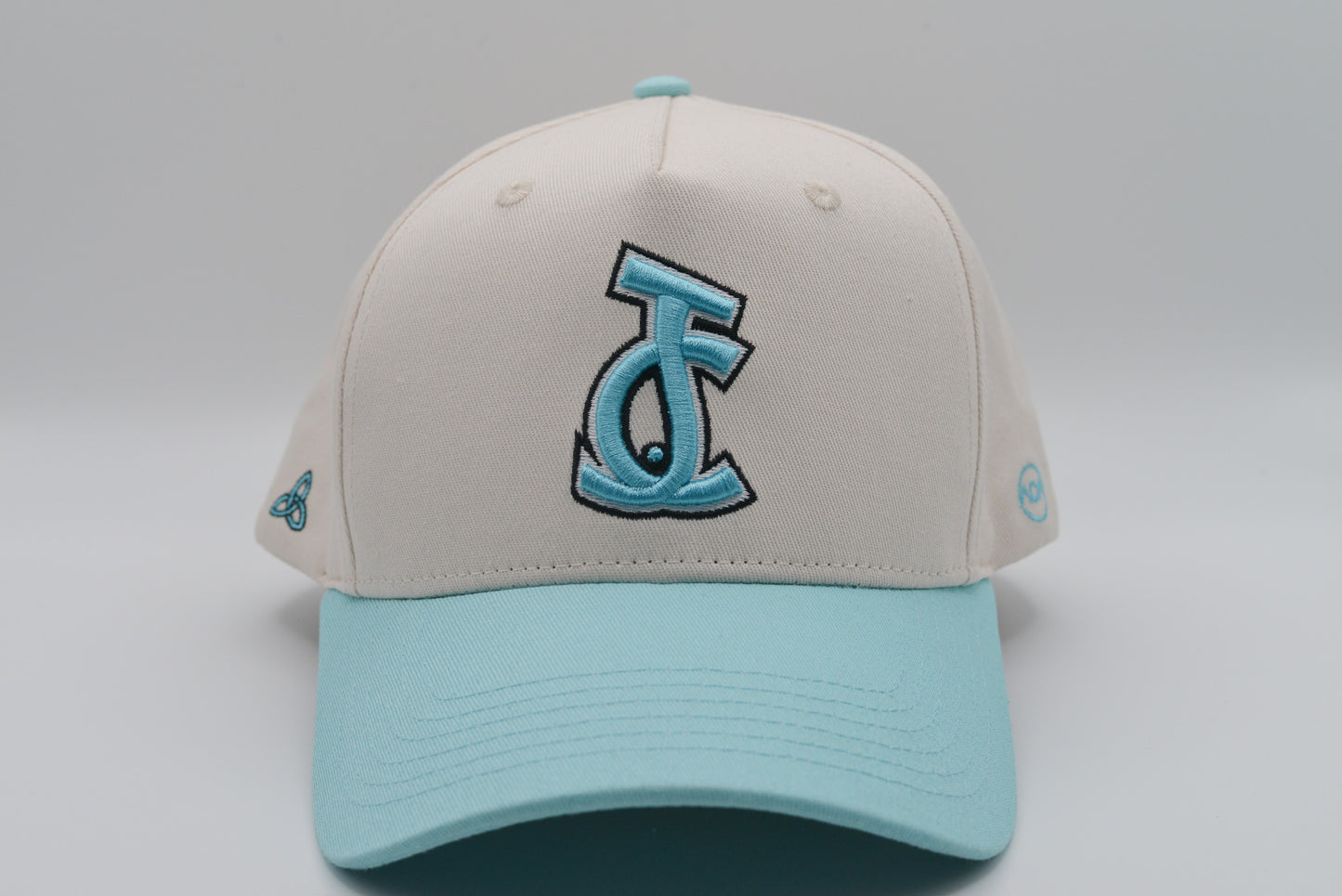Aaron David Cream & Sky Blue Snapback