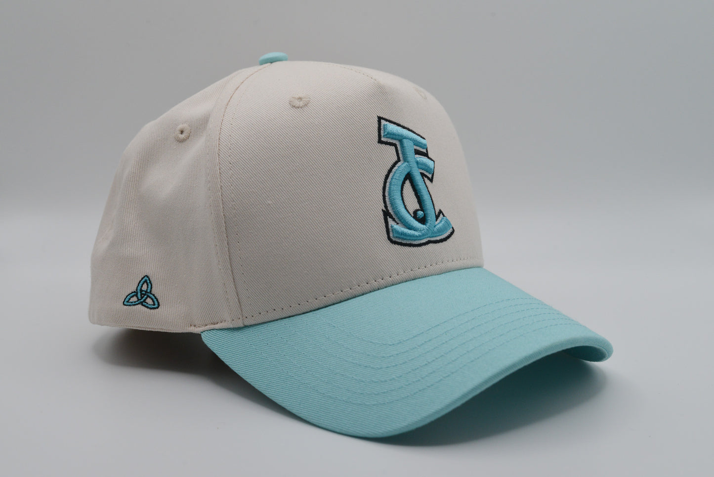 Aaron David Cream & Sky Blue Snapback