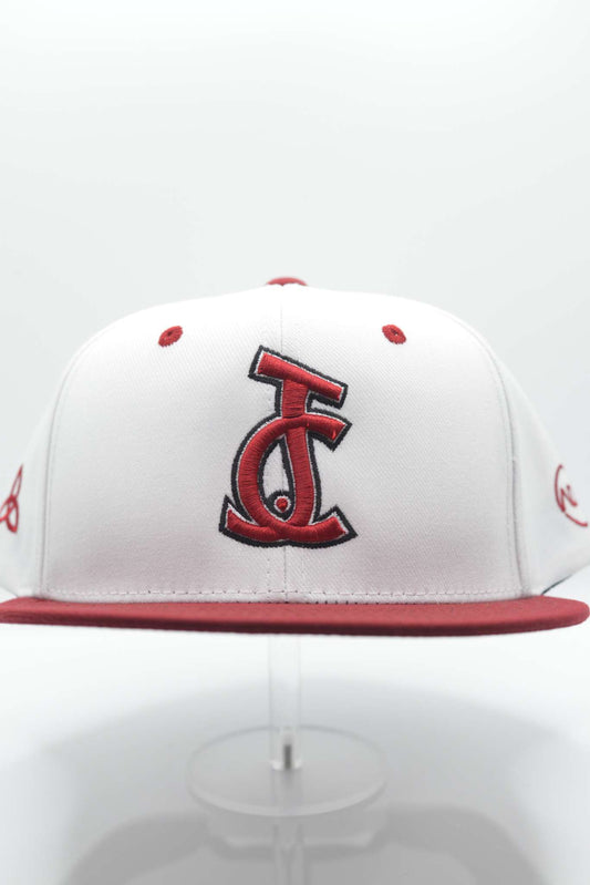 Bold faith. Eternal covenant. The JC Snapback in white and crimson declares the power of Jesus’ blood. From Aaron David Apparel, wear what you believe.
