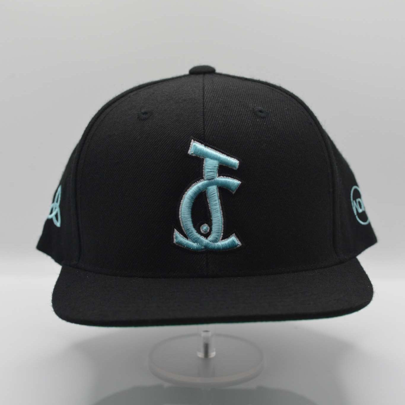 JC Signature Snapback – Black & Baby Blue Trinity Edition